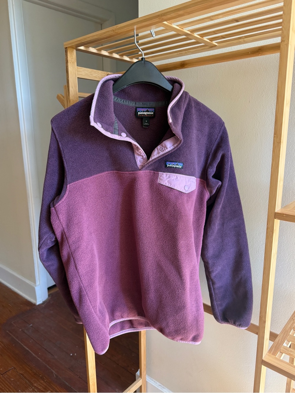 Patagonia Two-Tone Synchilla Snap-T Purple Pullover Fleece
